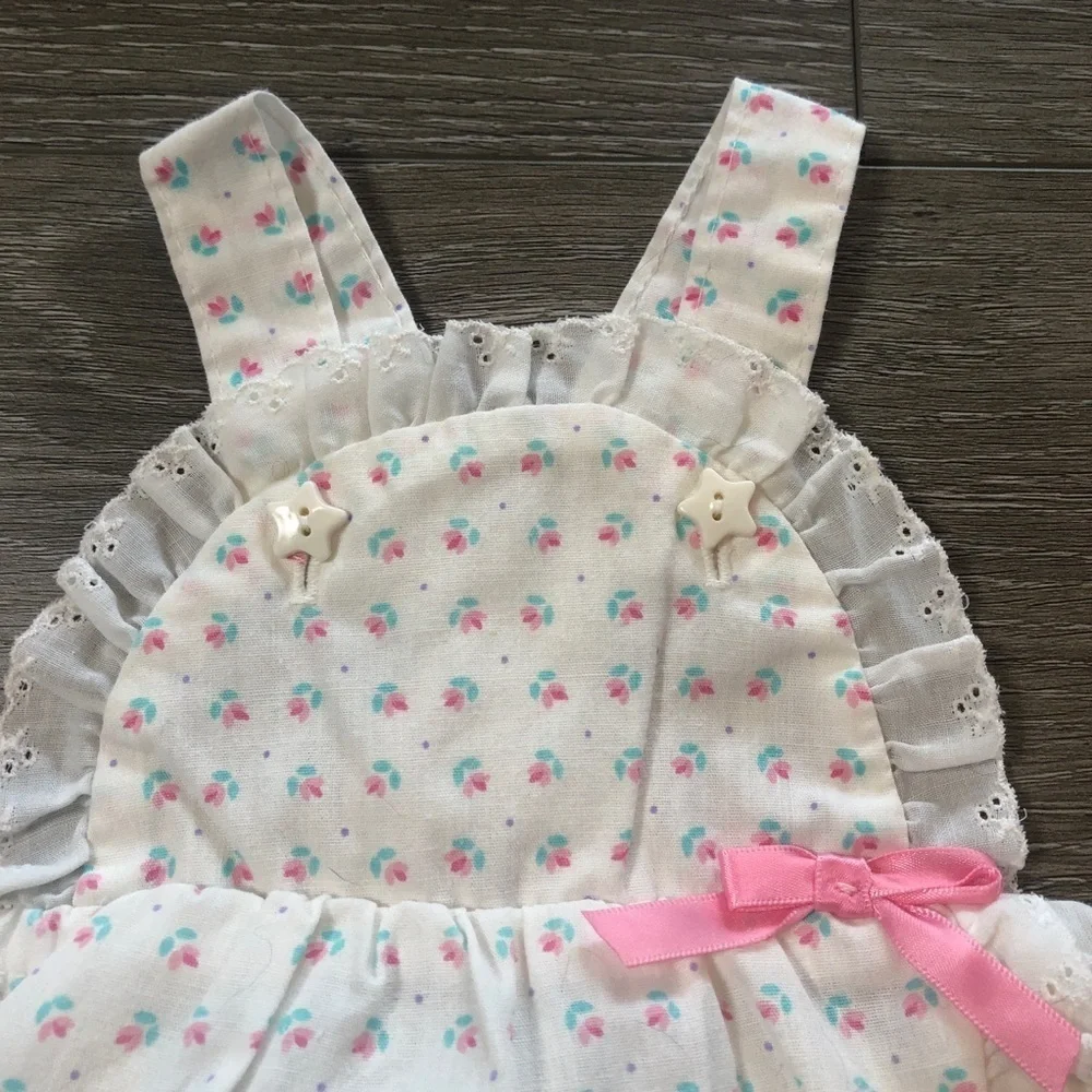 Healthtex Vintage Kids Clothing Baby Girls Floral Ruffle Outfit Size 9 Months